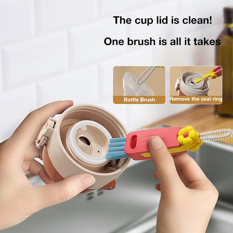 3-in-1 Cup Lid Brush & Multi-Function Gap Cleaning Brush