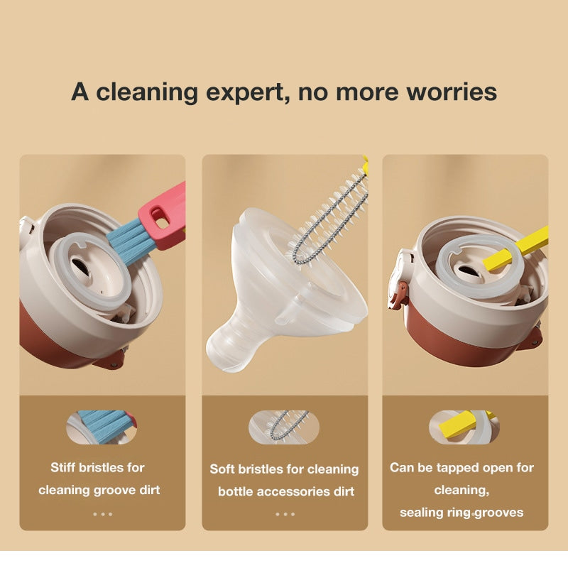3-in-1 Cup Lid Brush & Multi-Function Gap Cleaning Brush
