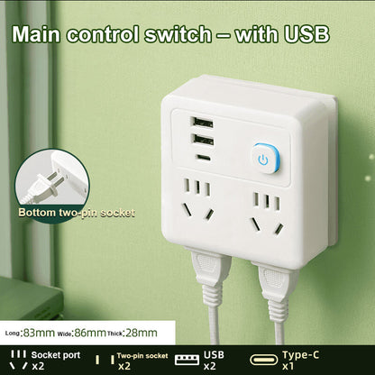 Multi-port Night Light USB Converter, Multi-Functional Power Strip