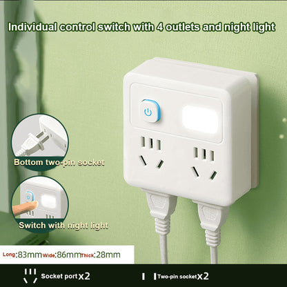 Multi-port Night Light USB Converter, Multi-Functional Power Strip
