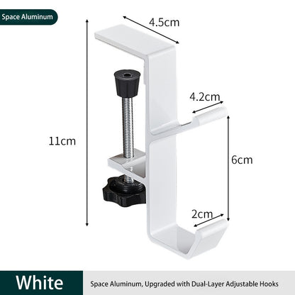 Removable, No Adhesive Desk Edge Hook for Bookcases – Easy to Install and Move