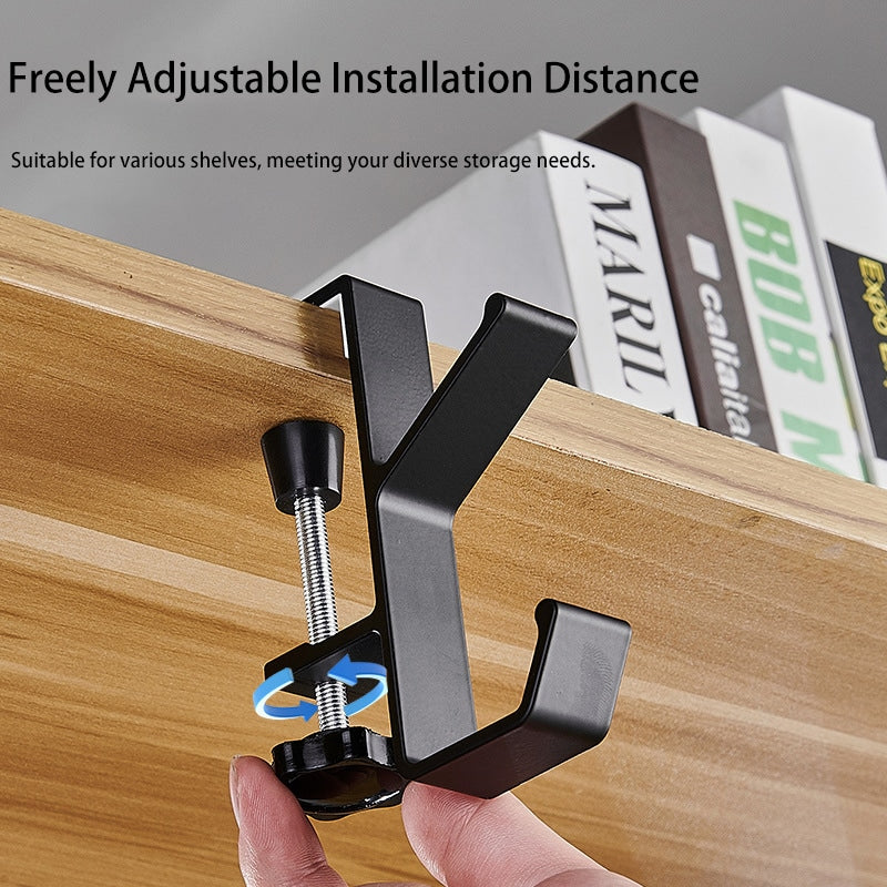 Removable, No Adhesive Desk Edge Hook for Bookcases – Easy to Install and Move