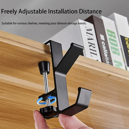 Removable, No Adhesive Desk Edge Hook for Bookcases – Easy to Install and Move