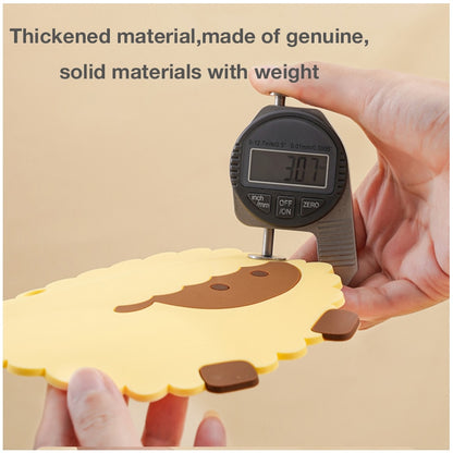 Household Thickened Food-Grade Silicone Heat Insulation Tea Cup Mat, Anti-Burn & High-Temperature Resistant