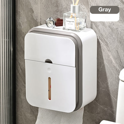 Waterproof Wall-Mounted Tissue Box for Bathroom – No Drill Installation