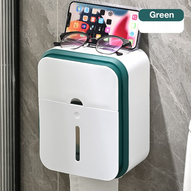 Waterproof Wall-Mounted Tissue Box for Bathroom – No Drill Installation