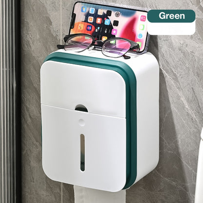 Waterproof Wall-Mounted Tissue Box for Bathroom – No Drill Installation