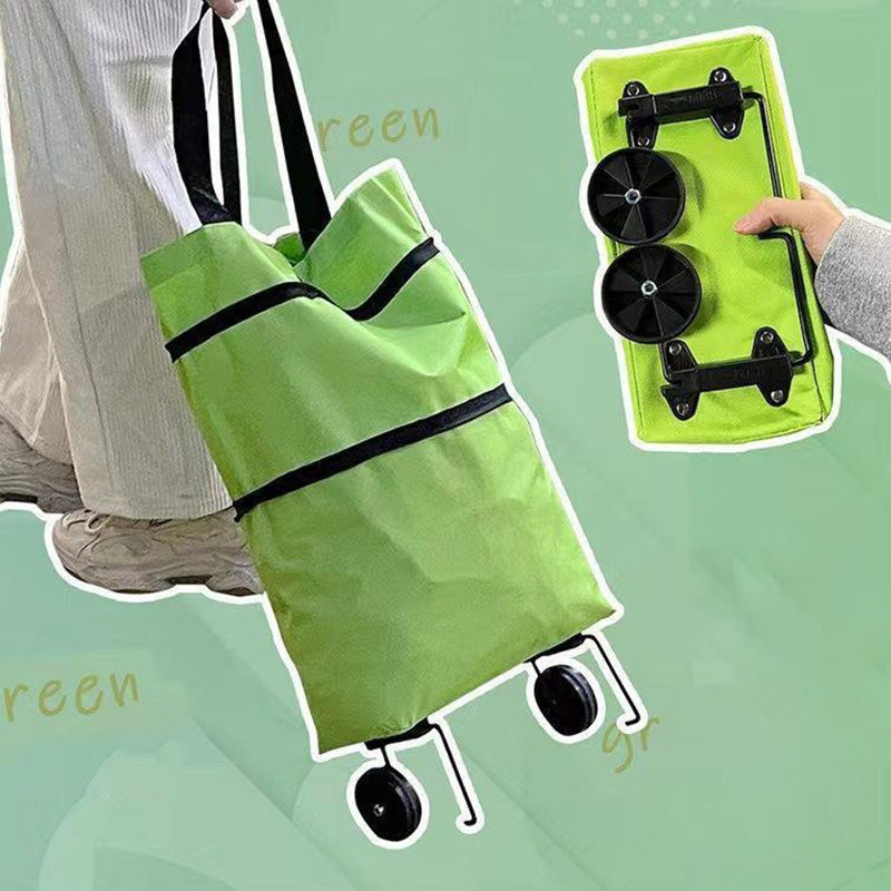 Portable Folding Grocery Cart With A Shoulder Strap, Shopping Trolley, Hand-pulled Cart
