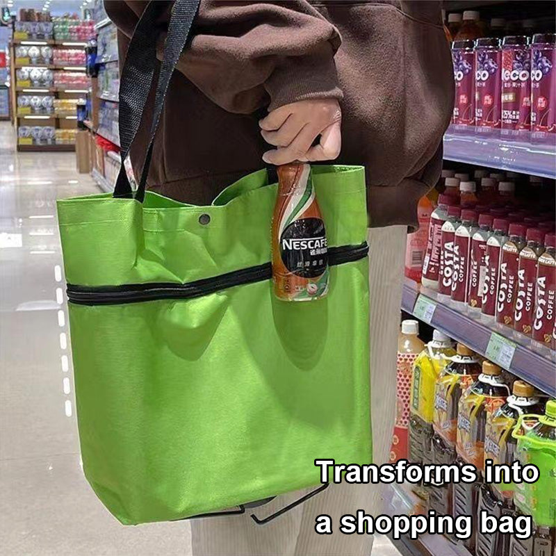 Portable Folding Grocery Cart With A Shoulder Strap, Shopping Trolley, Hand-pulled Cart