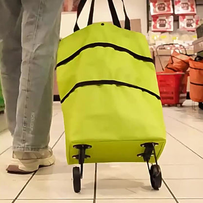 Portable Folding Grocery Cart With A Shoulder Strap, Shopping Trolley, Hand-pulled Cart