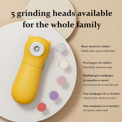 Baby Electric Nail Grinder, Nail Trimming, Baby Nail Clipper & Polishing