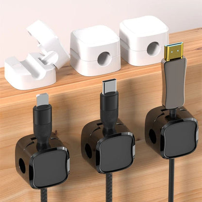 Desk Mount Magnetic Cable Organizer, No-Drill Cable Storage for Phone and Charging Cables