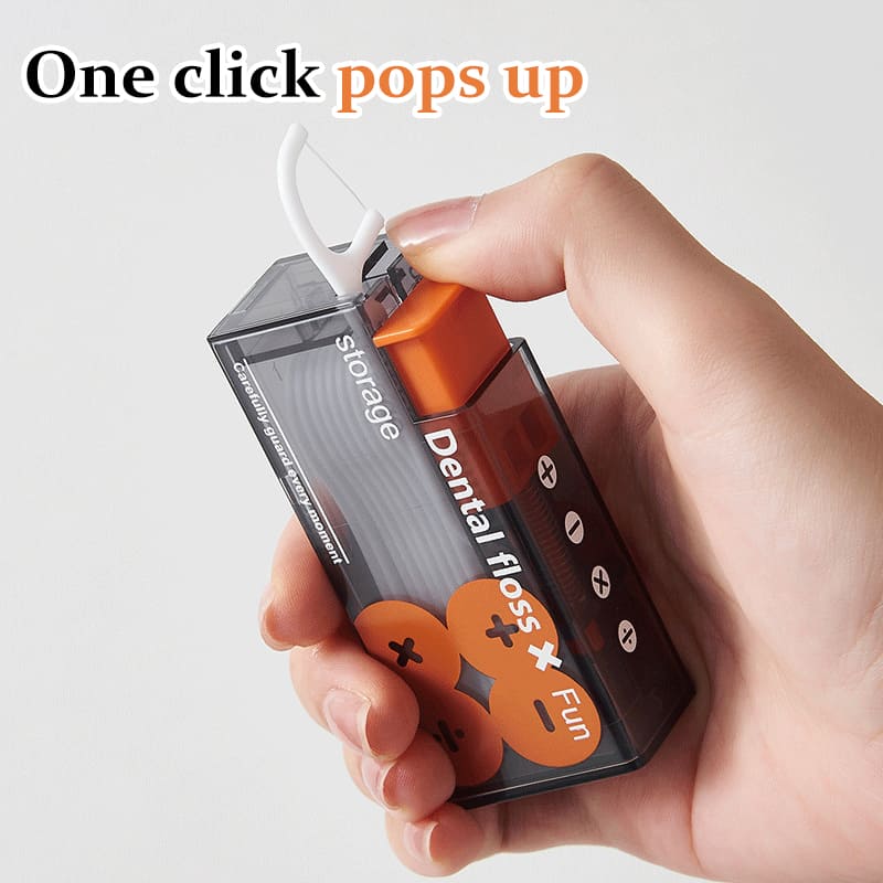 Portable Dental Floss Case with Automatic Pop-Up, Push-Button Design for On-the-Go