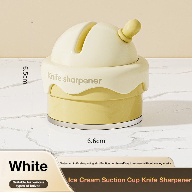 Ice Cream Suction Cup Knife Sharpener, Kitchen Tool for Sharpening Knives and Scissors at Home