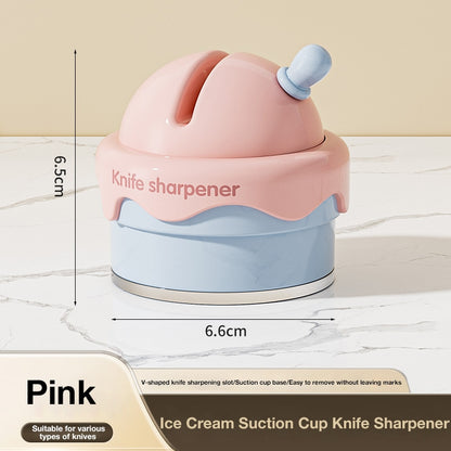 Ice Cream Suction Cup Knife Sharpener, Kitchen Tool for Sharpening Knives and Scissors at Home