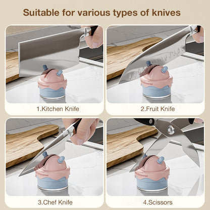 Ice Cream Suction Cup Knife Sharpener, Kitchen Tool for Sharpening Knives and Scissors at Home