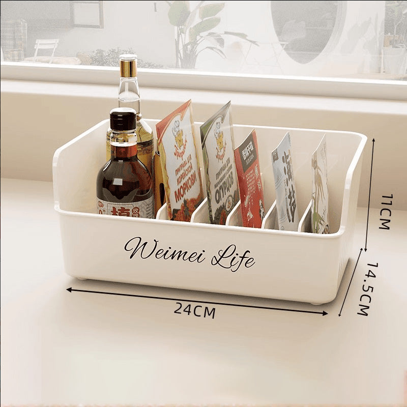 Condiment Storage Box, Multifunctional Compartment Tray For Kitchen And Home Use