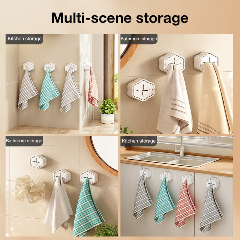 No-Drill Towel Holder, Creative Kitchen and Bathroom Cloth and Towel Rack with Insert Slot Design