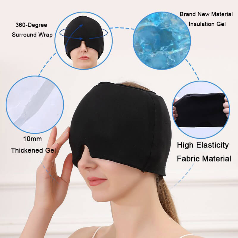 Stretchable Cold Compress Head Mask, Suitable for Head Therapy