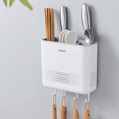 Wall-mounted, No-drill Knife And Chopstick Holder Storage Box