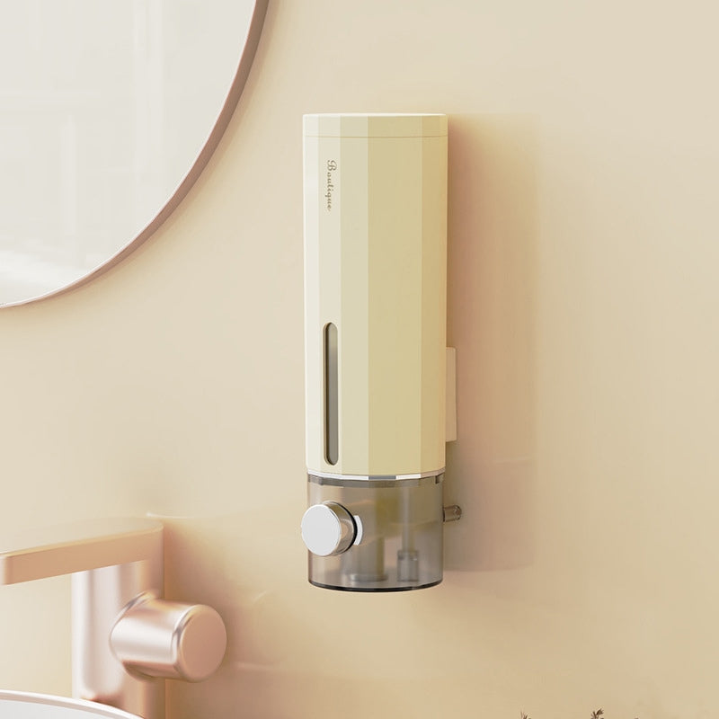 No Drill Wall-Mounted Soap Dispenser, Press-Type Hand Soap, Shampoo, and Shower Gel Holder for Bathroom