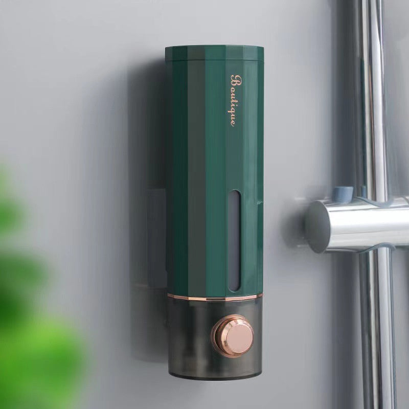 No Drill Wall-Mounted Soap Dispenser, Press-Type Hand Soap, Shampoo, and Shower Gel Holder for Bathroom
