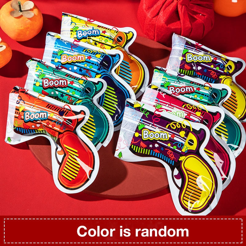 Inflatable Automatic Firework Gun, Mini Confetti Cannon, Hand-Thrown Streamer, Birthday Party Spray Tube