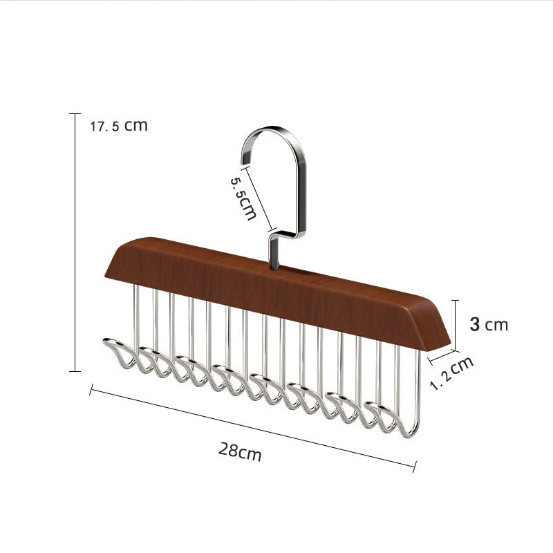 Multi-Functional Wooden Vintage Wardrobe Hanger with 8 Hooks