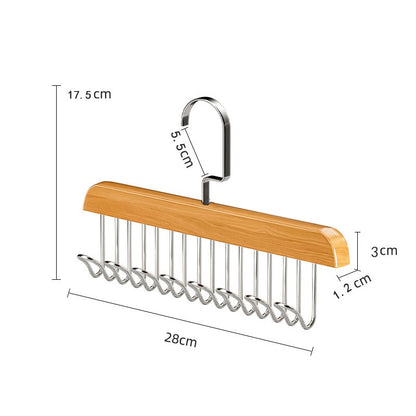 Multi-Functional Wooden Vintage Wardrobe Hanger with 8 Hooks