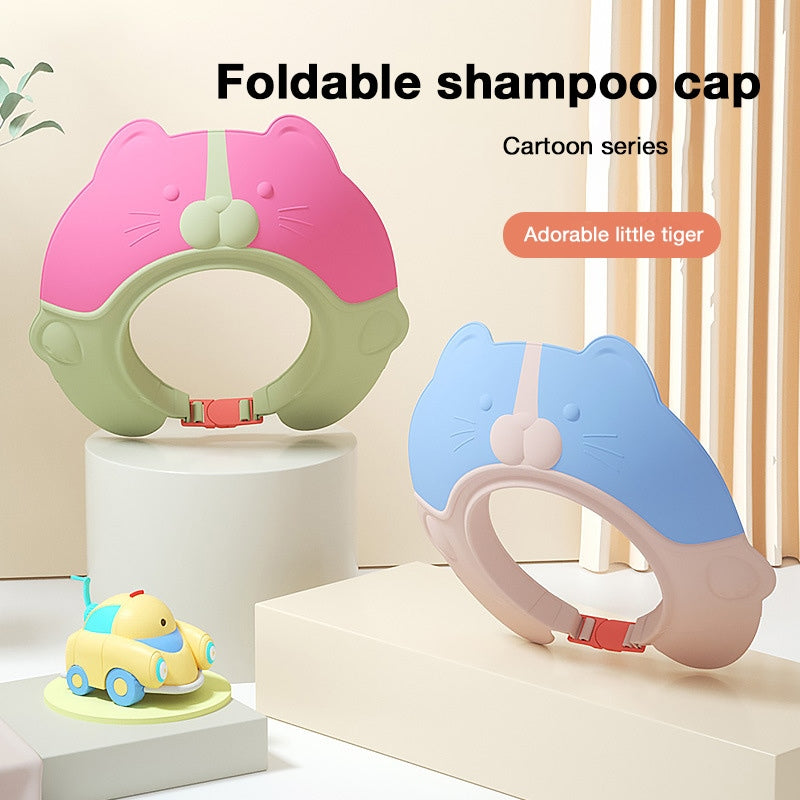 Baby Shampoo Cap, Waterproof Ear Protection Soft Rubber Bath Hat