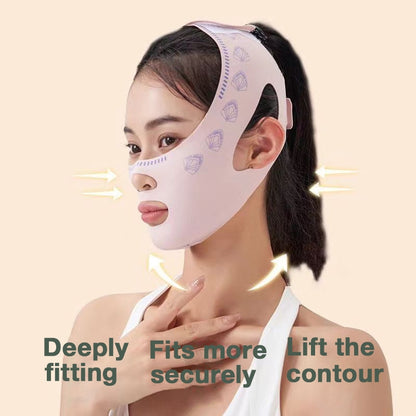 V-Face Lifting & Firming Band Mask, Jawline & Facial Lift for Mandible and Nasolabial Folds, Day & Night Use