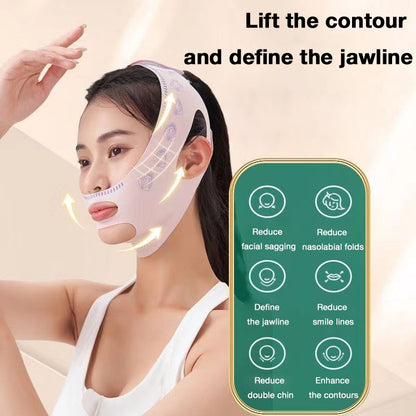 V-Face Lifting & Firming Band Mask, Jawline & Facial Lift for Mandible and Nasolabial Folds, Day & Night Use