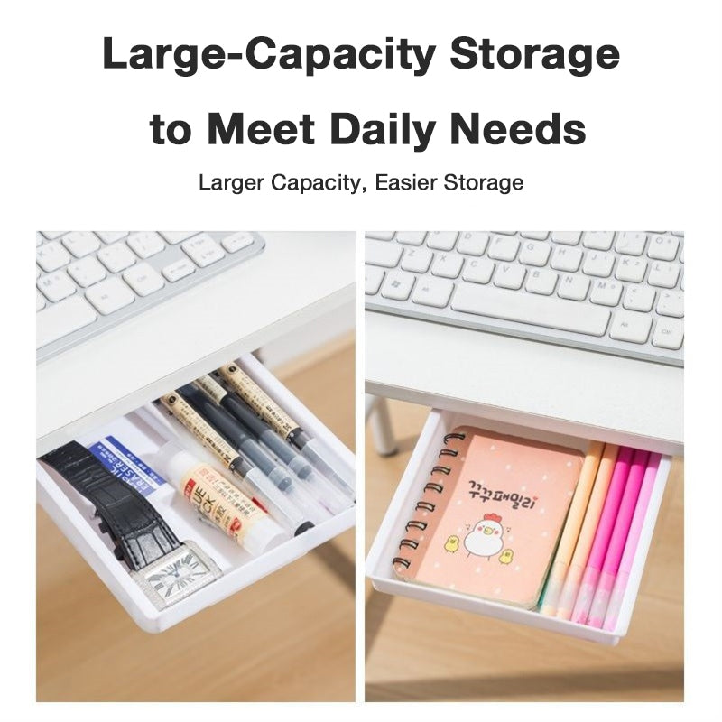 Under-Desk Hidden Storage Box, Pull-Out Organizer, Makeup Storage Rack