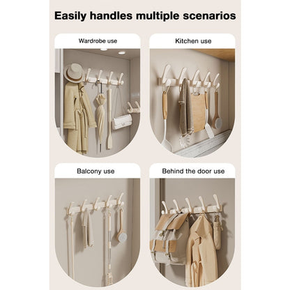Non-Marking Over-the-Door Coat Hook and Clothes Hanging Organizer