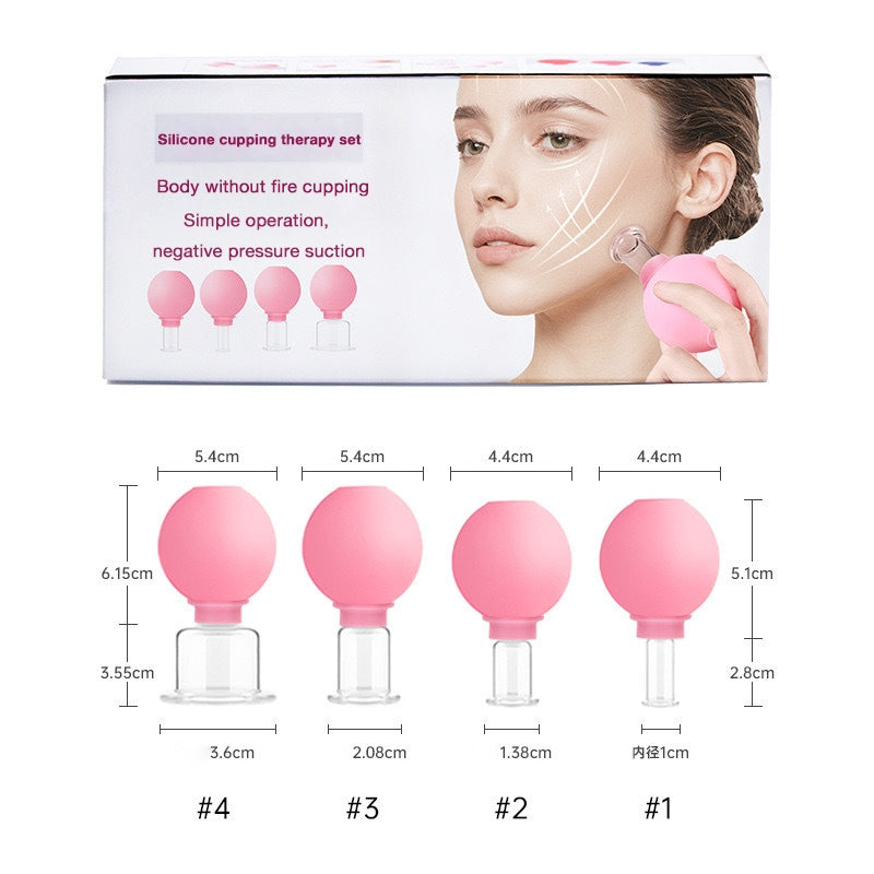 Vacuum Silicone Cupping Set for Facial Lifting and Massage