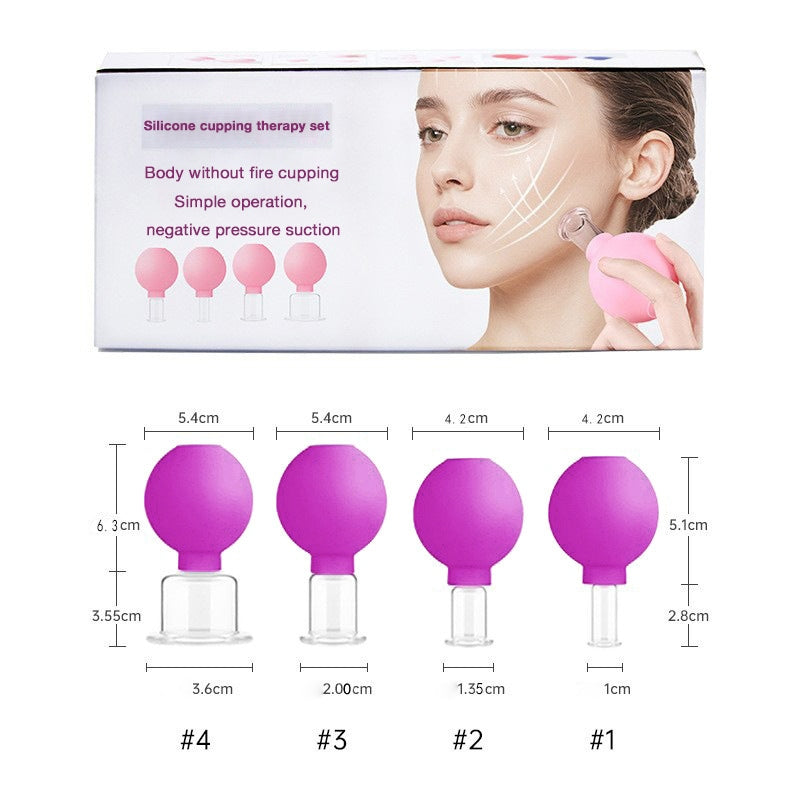 Vacuum Silicone Cupping Set for Facial Lifting and Massage