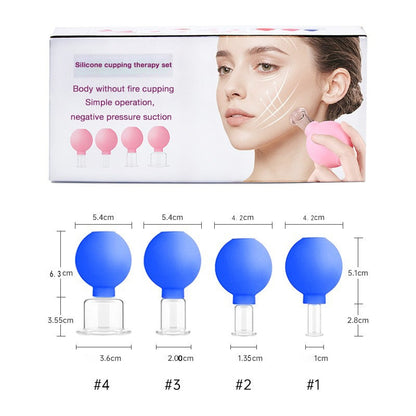 Vacuum Silicone Cupping Set for Facial Lifting and Massage