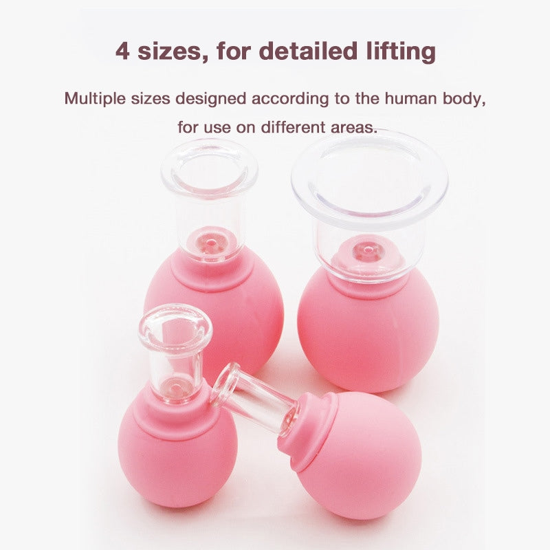 Vacuum Silicone Cupping Set for Facial Lifting and Massage