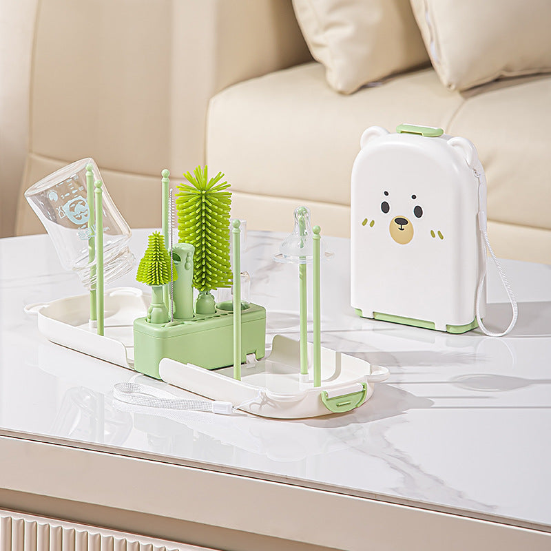 Baby-specific Portable Travel Storage Box And Cleaning Brush Set