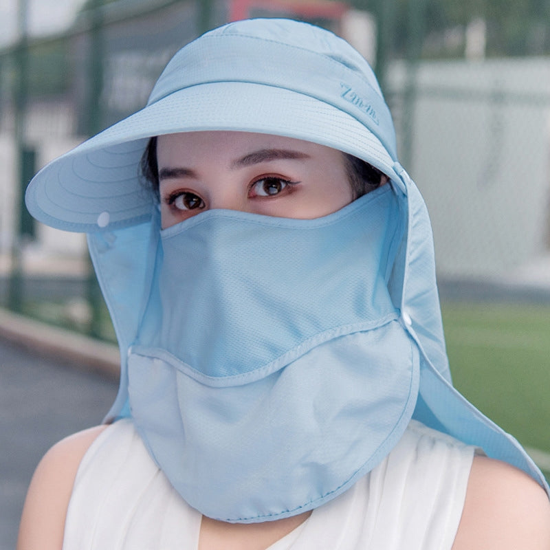 Women's Summer Sun Protection Hat, Foldable Face Shield Hat with UV Protection