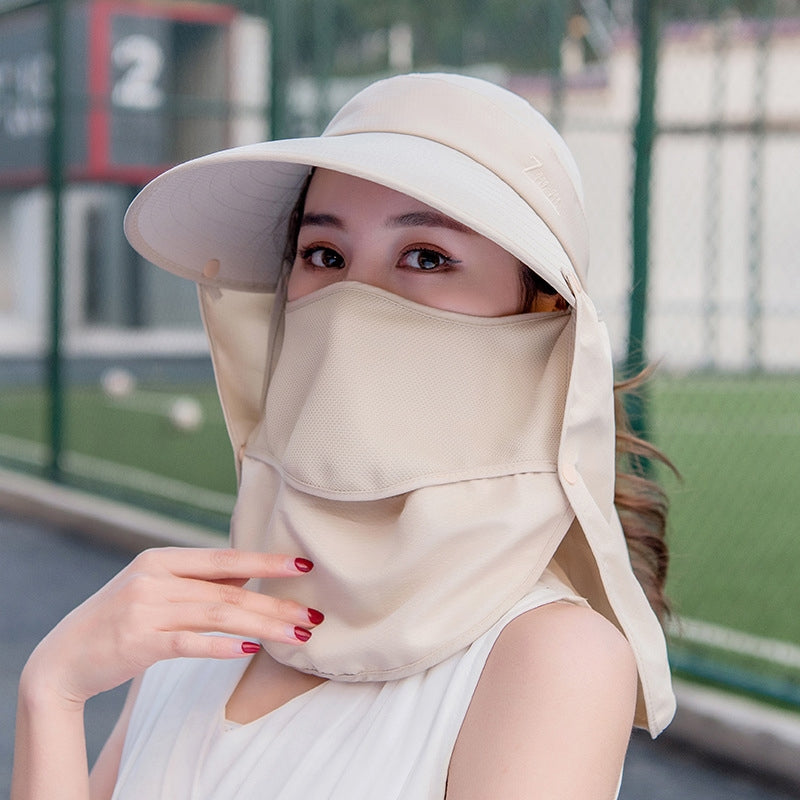 Women's Summer Sun Protection Hat, Foldable Face Shield Hat with UV Protection