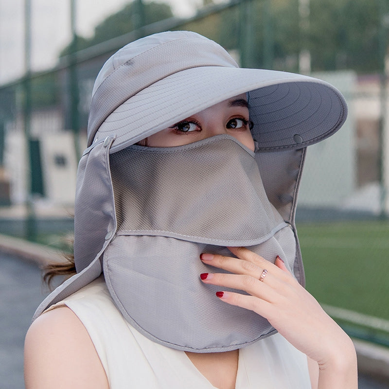 Women's Summer Sun Protection Hat, Foldable Face Shield Hat with UV Protection