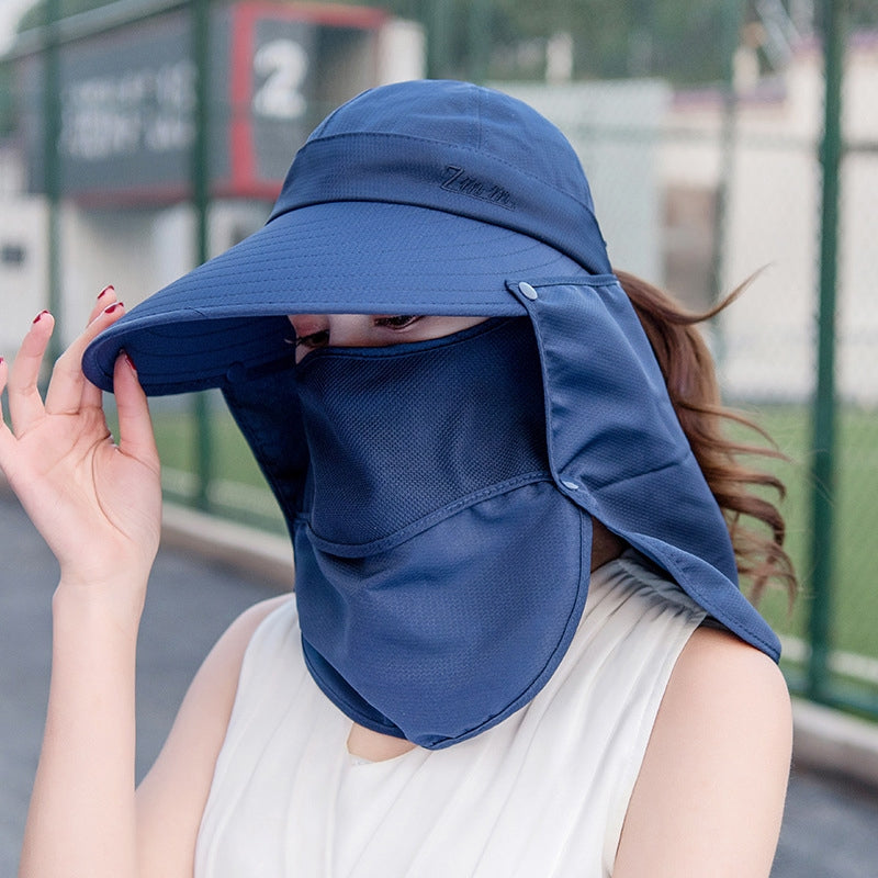 Women's Summer Sun Protection Hat, Foldable Face Shield Hat with UV Protection