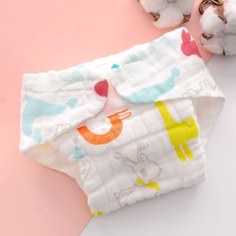 নরম সুতির গজ কাপড়ের ডায়াপার, নবজাতকের জন্য ধোয়া যায় এমন শিশুর ডায়াপার, পুনর্ব্যবহারযোগ্য শিশু ন্যাপি প্যান্ট 