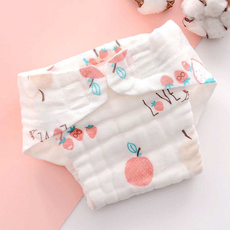 নরম সুতির গজ কাপড়ের ডায়াপার, নবজাতকের জন্য ধোয়া যায় এমন শিশুর ডায়াপার, পুনর্ব্যবহারযোগ্য শিশু ন্যাপি প্যান্ট 