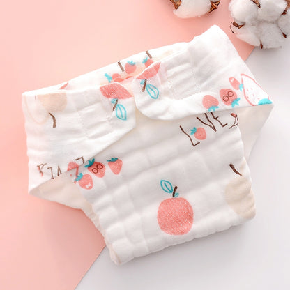 নরম সুতির গজ কাপড়ের ডায়াপার, নবজাতকের জন্য ধোয়া যায় এমন শিশুর ডায়াপার, পুনর্ব্যবহারযোগ্য শিশু ন্যাপি প্যান্ট 