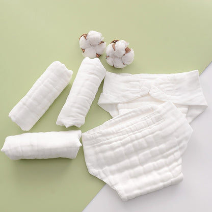 নরম সুতির গজ কাপড়ের ডায়াপার, নবজাতকের জন্য ধোয়া যায় এমন শিশুর ডায়াপার, পুনর্ব্যবহারযোগ্য শিশু ন্যাপি প্যান্ট 