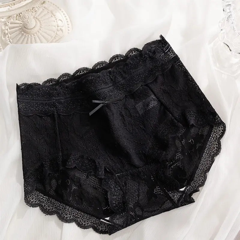 Sexy Hollow Lace Mid-waist Panties For Women