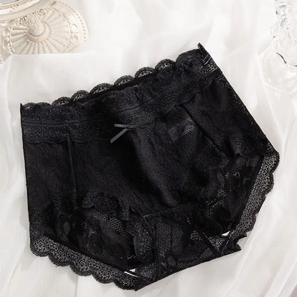 Sexy Hollow Lace Mid-waist Panties For Women
