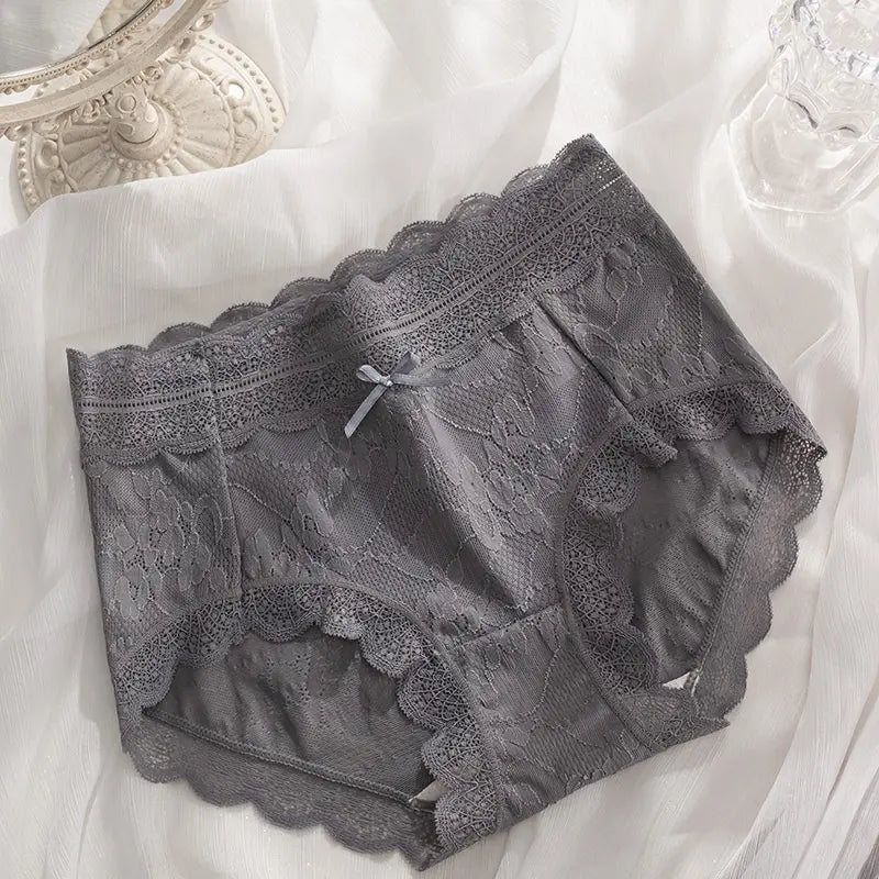 Sexy Hollow Lace Mid-waist Panties For Women